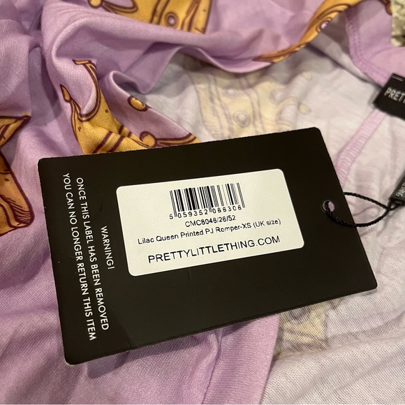 PrettyLittleThing Queen Lilac sleep Romper - Picture 7 of 8
